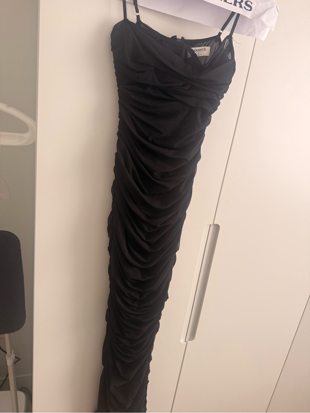 House of CB Black Mesh Ruched Dress - Picture 4 of 7
